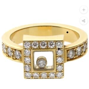 AUTHENTIC CHOPARD HAPPY DIAMONDS RING IN 18KT YELLOW GOLD